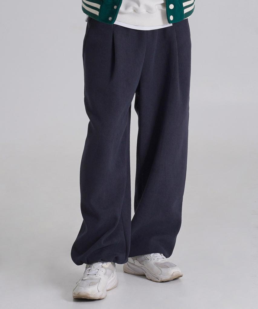 Baldebeullangko [2Pack] Wide One-Pleat Corduroy Fleece-Lined String Pants [3 Colors]