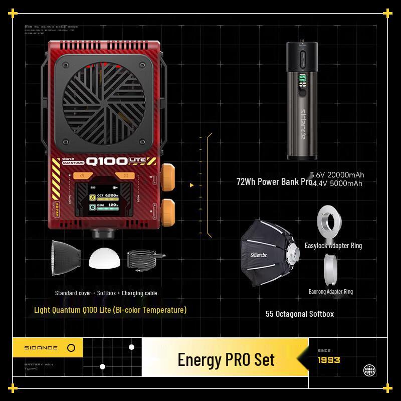 Sidande Q100lite Pro LED Fill Light Kit with Octagonal Softbox