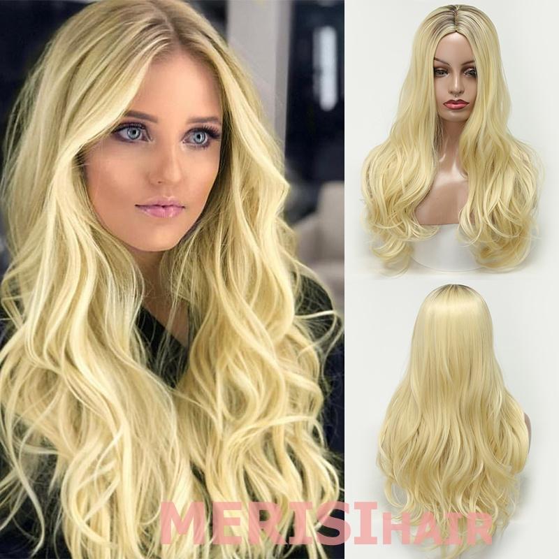 Buy Fashion Long Wave Wig Ombre Blonde Synthetic Wig for Women at