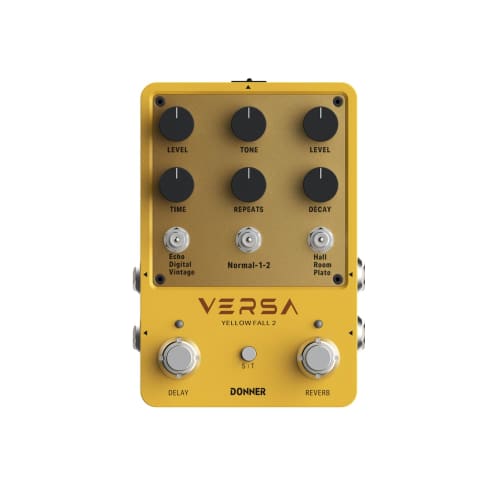 

Donner Yellow Fall II Delay/Reverb Effects Pedal with Multi-Mode, Tap Tempo, Preset Storage, Digital Synthesizer, and True Bypass for Live Performance