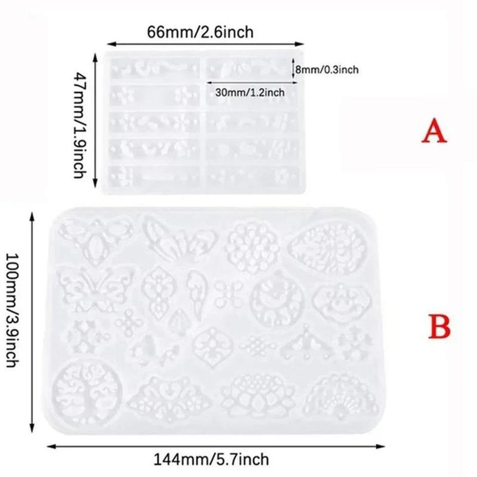 1 Pcs Transparent DIY Crafts Epoxy Necklace Model Pendant Silicone Mold Crystal Earring Resin Mold Jewelry Making Tools