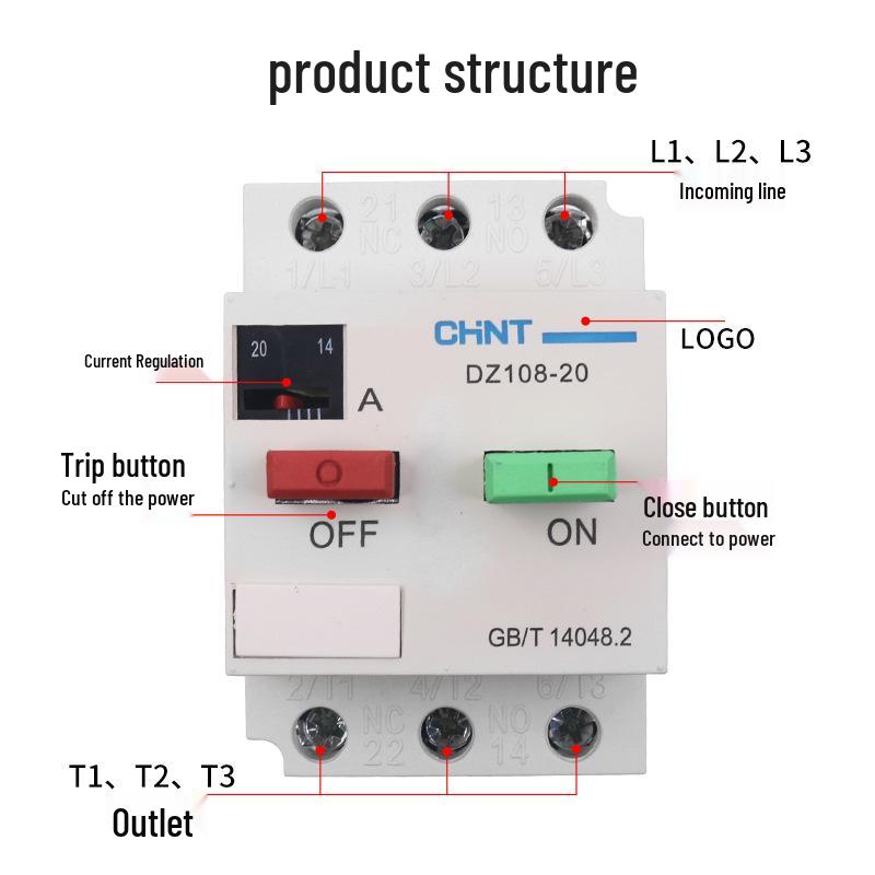 Chint DZ108-20 Motor Protector Circuit Breaker (20A/16A/12.5A/10A/8A/6.3A)
