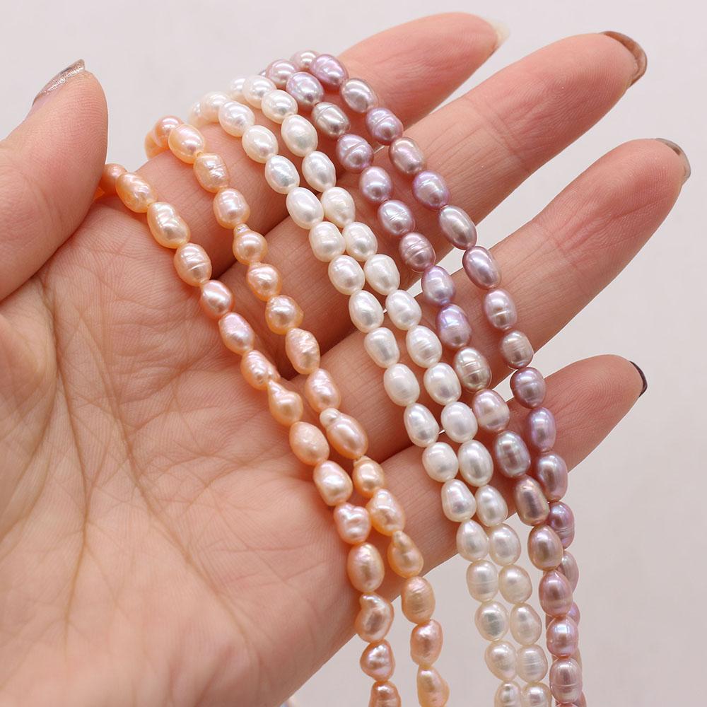 1String, Boho Natural Freshwater Pearls, Rice-shaped Pearl Beads, 4-5 Mm, for DIY Necklace Bracelet, Jewelry Making, Birthday Party Crafts, 36cm