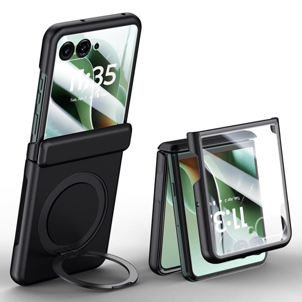 For Motorola Razr 60 Ultra 5G Deksel Kompatibelt med MagSafe Støttefot Hudberøring PC Telefondeksel Innebygd Skjermbeskytter