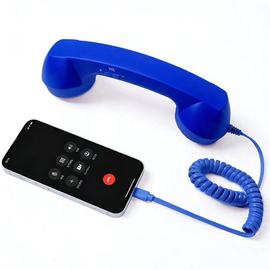 Retro Phone Handset with 3.5MM Socket Type-C Cellphone Smartphone Handheld Receiver Universal Vintage Old