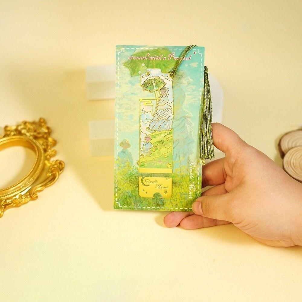 Landscape Flower Hollow Bookmark Exquisite Rectangular Flower Bookmarks  Student Reading Stationery