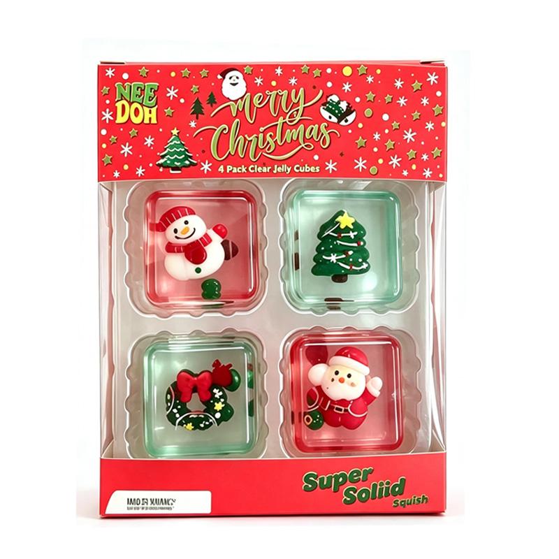 NEEDOH Little 4-pack Set Nice Cube Stress Relief Squishy Cube Anti-Anxiety Squeeze Object Fidget Collectible Getaway Tokens Set Recent