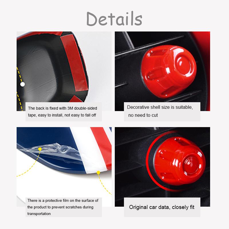 Car Air Vent Outlet Button Adjuster Cover Housing Interior Decor Sticker For Mini Cooper S JCW F55 F56 F57 Hatchback Accessories