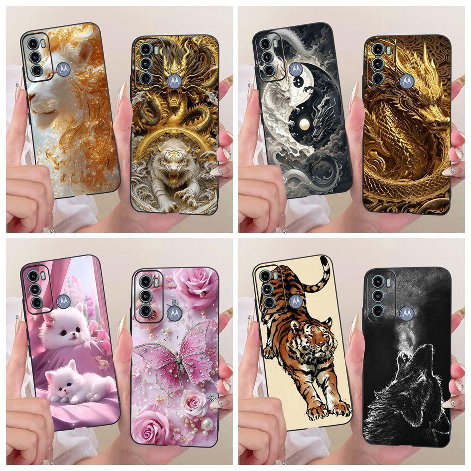 For Motorola Moto G40 Fusion Case Luxury Dragon Cartoon Tiger Wolf Cover Soft Black Silicone Bumper For Motorola Moto G60 Fundas