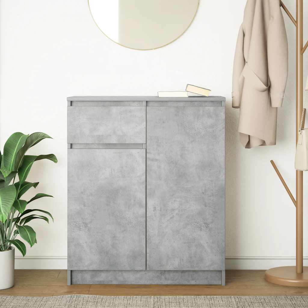 Sideboard with Drawer Concrete Grey 71 x 35 x 84 cm Particleboard