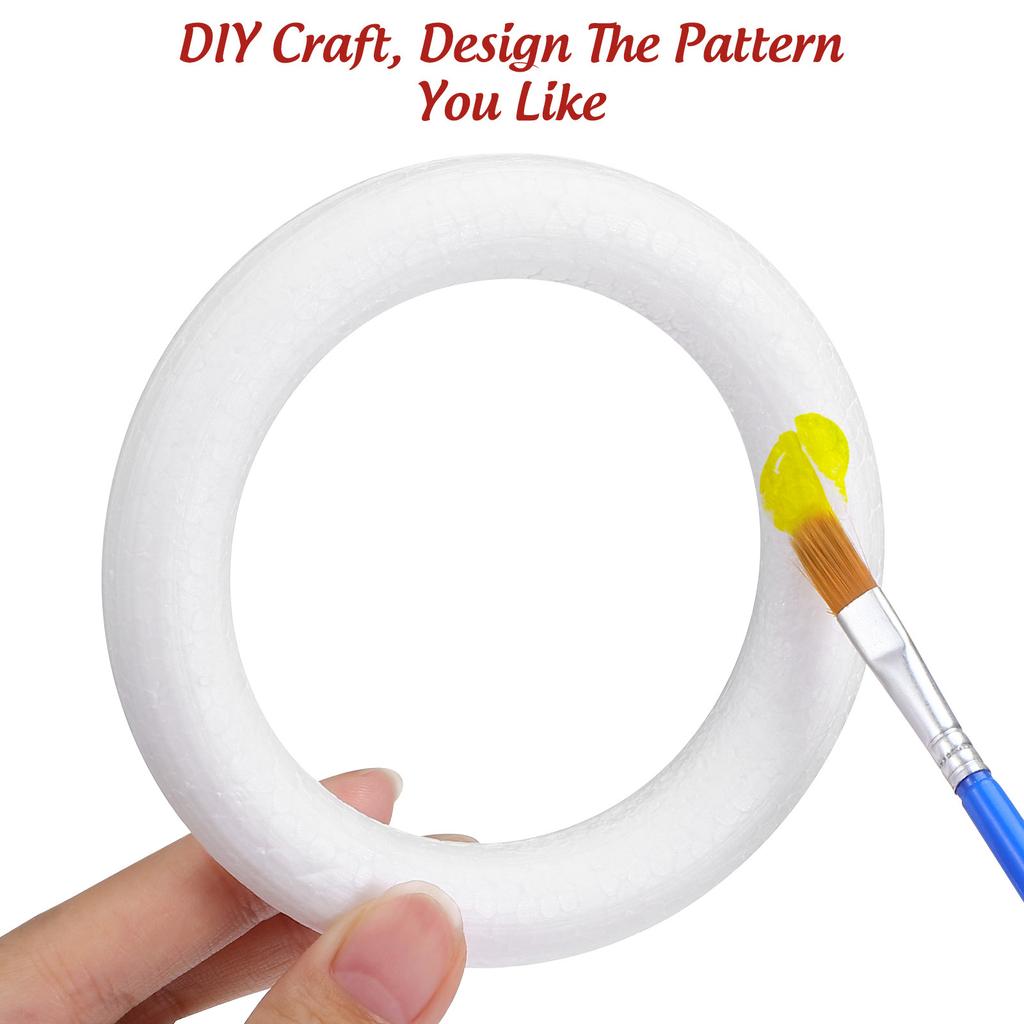 30Pcs Circular Ring Foam DIY Material White Round Craft Supplies for Handmade Wreath Party Valentine Decoration