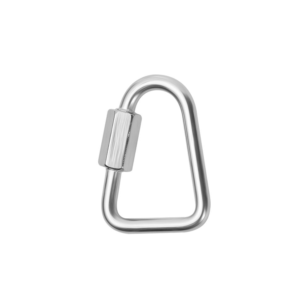 Stainless Steel Triangle Carabiner Outdoor Camping Hiking Keychain Snap Clip Kettle Buckle Chain Screw Lock Accessories