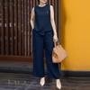 ZANZEA Women Sleeveless Vest Tops and Pants Casual Two Piece Suit Sets