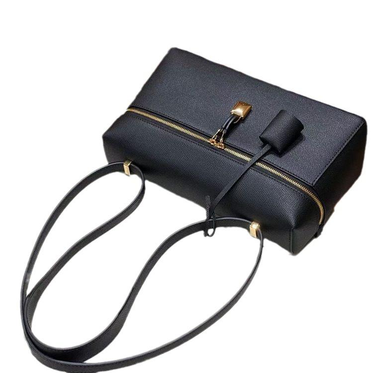 LP27 Bag, Lunch Box Bag, Palm Pattern Cowhide Women's 2023 Autumn and Winter New Temperament Portable Shoulder Crossbody Cosmetic Bag
