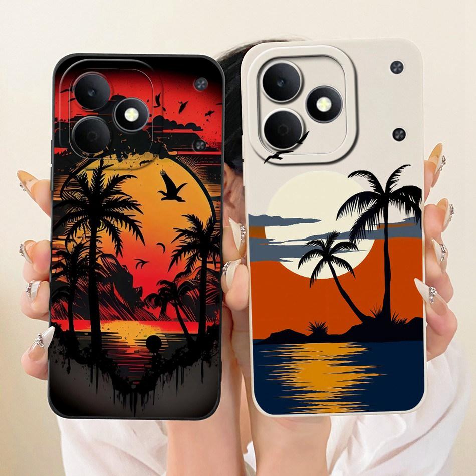 For Realme Note 80 RMX5388 2026 Fashion Dusk Beach Painting Phone Case For Realme Note80 4G Soft Silicone Covers Bumpers
