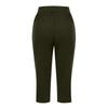 Women Elastic High Waist 3/4 Pant Casual Fit Wide Capris Leg Pants Trousers With Pockets