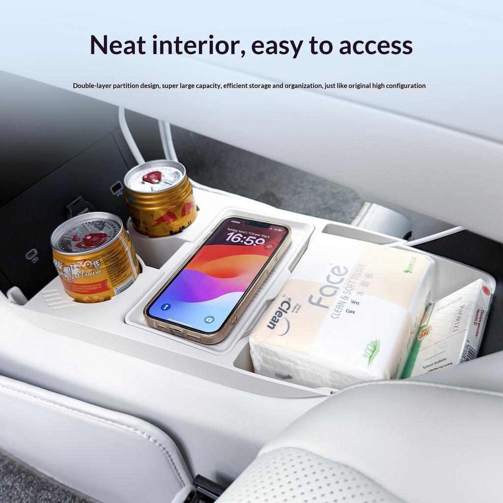 For Geely Galaxy E5/EX5 Car Center Console Storage Box Armrest Box Lower Layer Organizer Interior Decoration Modification