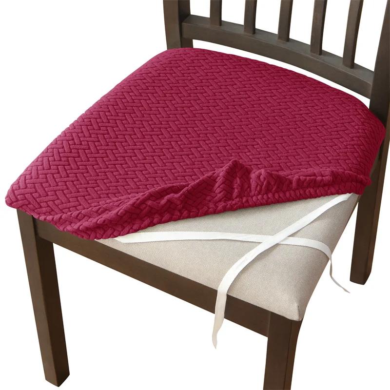 

1/4pcs Dining Chair Covers Jacquard Stretch Chair Seat Covers Removable Anti-Dirty Seat Slipcovers for Kitchen Home Hotel 1pc Chair Cover