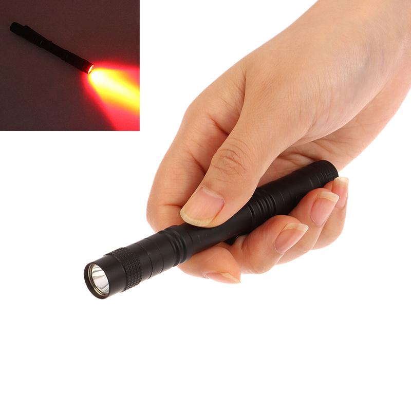 1 Piece Red Light Flashlight For Camping Hiking Animal Protecting Beekeeping Detecting Aviation Night Vision Penlight One Mode