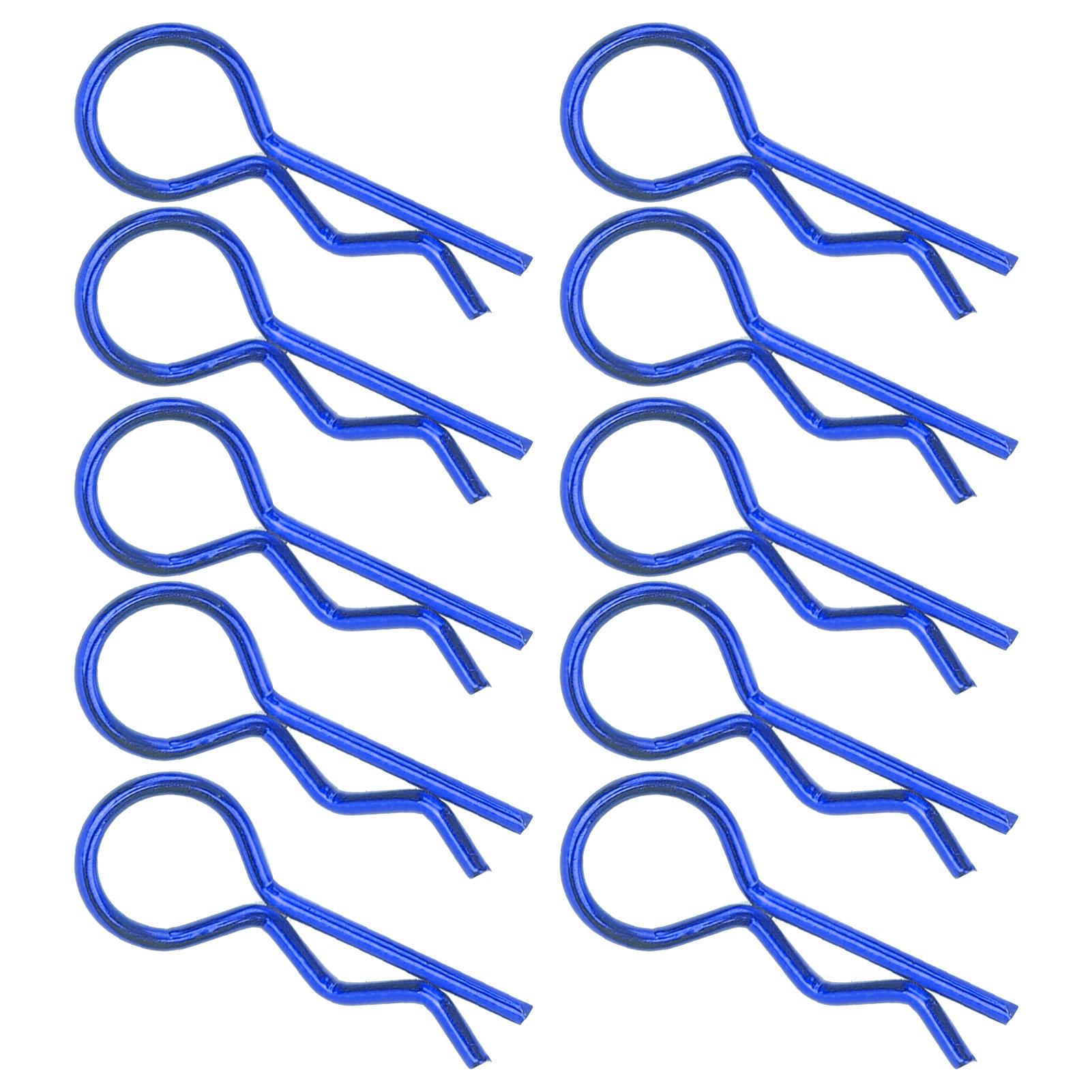 

10 шт. Металлические клипсы для кузова RC-машины R-образной формы для RC-машин масштаба 1/5, 1/6, 1/8, 1/10 синий