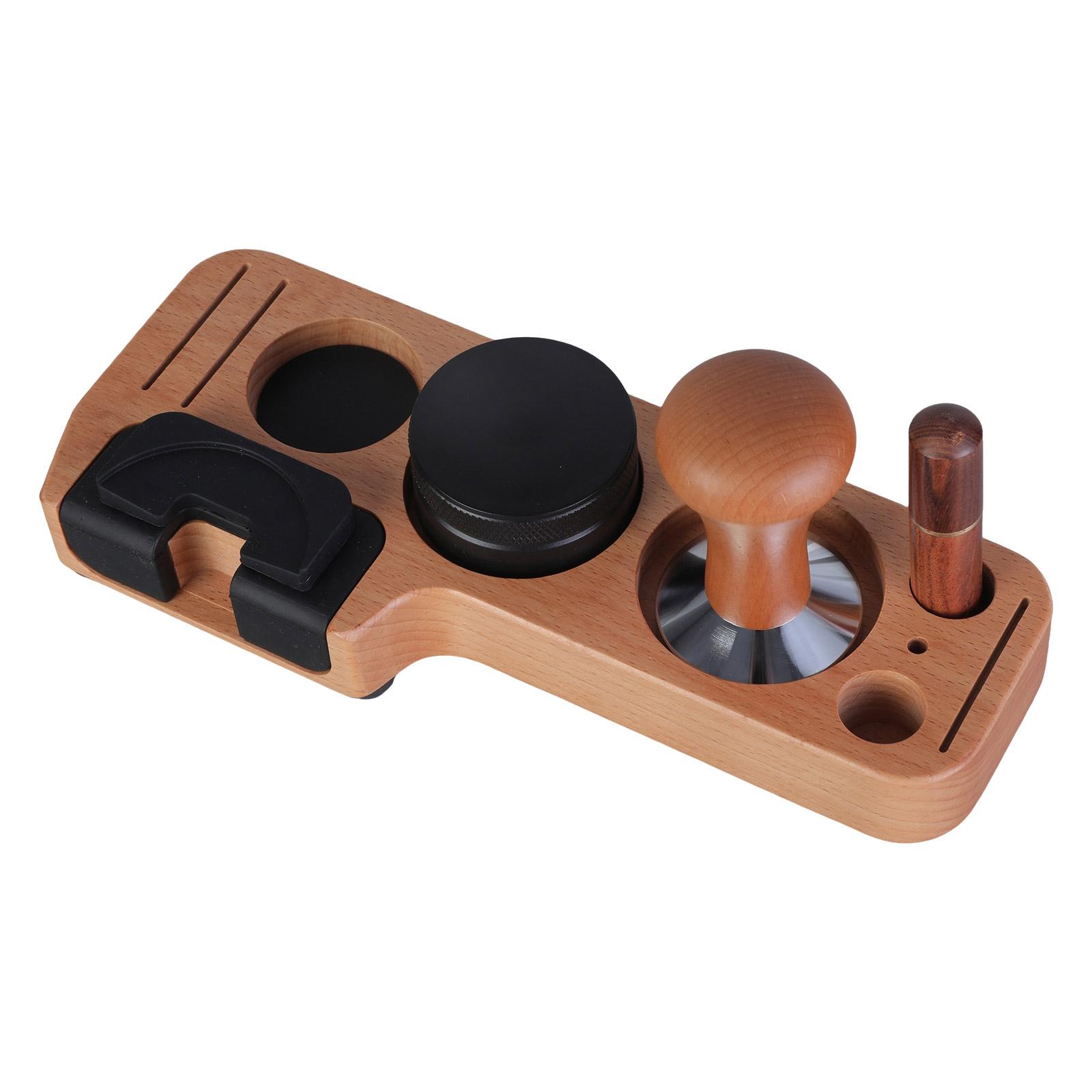 

Complete Barista Espresso Tamping Stand Set with Coffee Tamper and Stirrer for Kitchen Counters and Cafes A