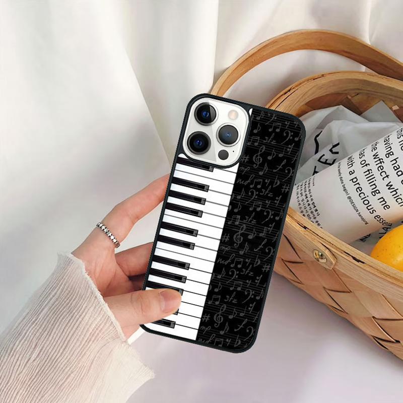 Piano Keys Music Keyboard Phone Case For iPhone 17 Air 16 15 14 11 12 13 Pro  MAX Plus coque Cover Shell