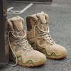 Fashion Shoes for Men Outdoor Combat Boots Thick-soled Hiking Non-slip Wear-resistant High-top Climbing Men's Shoes Zapatillas De Hombre