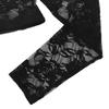 Women's Sexy Tops Lace Mesh See Through Long Sleeves Crop Tops Short Blouse T-shirt Clubwear Streetwear