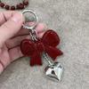 Y2k Key Chains Cute Acrylic Bowknot Pendant Keyring Red Bow Key Chain High Quality Heart Pendant Keychain For Car Decoration