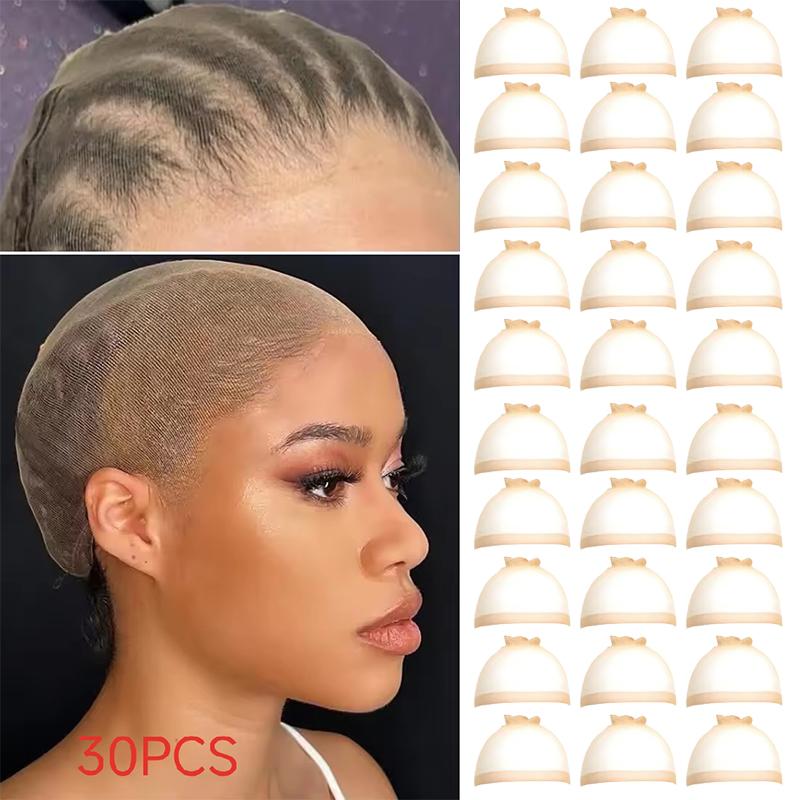 10/30/50Pcs Invisible Ultra-thin Stretchy Stocking Caps HD Wig Cap For Women Lace Front Wigs Sheer Wig Cap Thin Nylon Cap