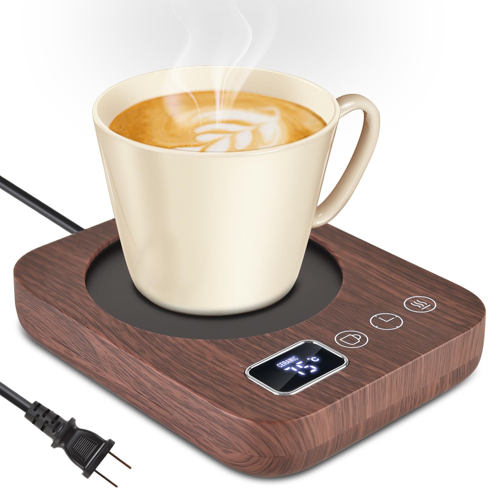 

COOWOO Coffee Cup Warmer with Insulated 9 Temperature Auto Gravity PSE Heating for and Gift for Friends and Family Warmer, Coaster, Settings,