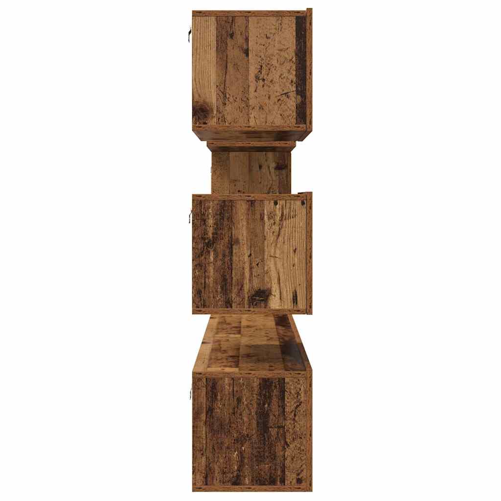 Wall Mounted TV Cabinet Set 6 pcs Reclaimed Wood Effect Particleboard
