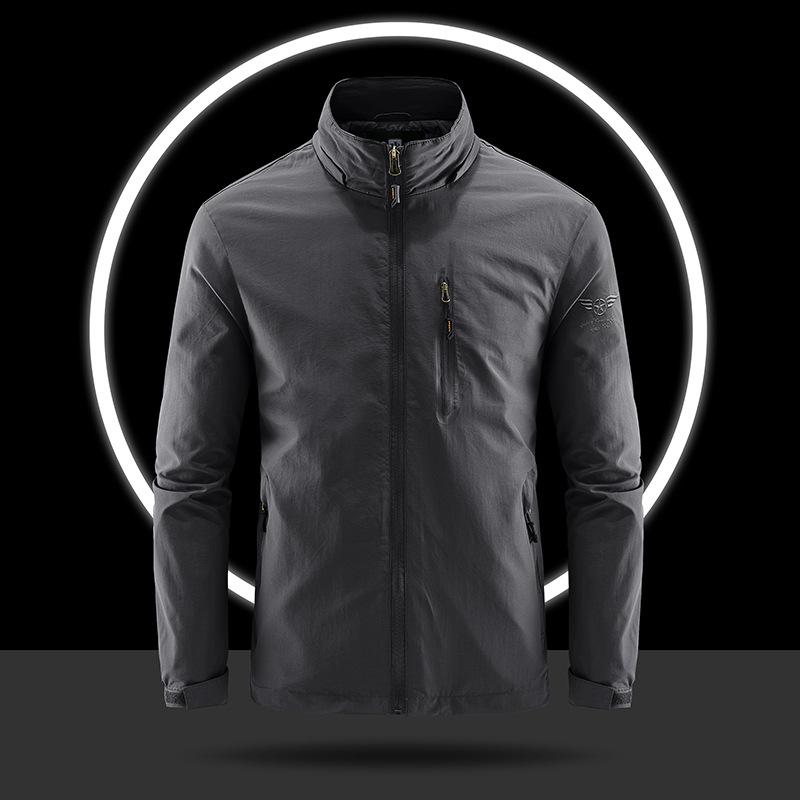 

Весенне-осенняя повседневная мужская куртка тонкая водонепроницаемая ветрозащитная верхняя одежда свободного большого размера универсальная спортивная куртка-ковер с воротником-стойкой для работы 5XL