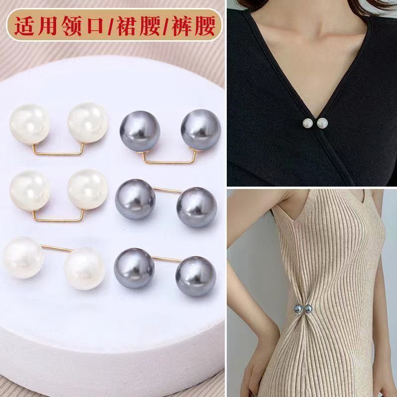 6 Stück Doppelperlen Broschen Pins Anti-Fading Exquisite Elegante Broschen für Damen Pullover Cardigan Clip Mantel Sommerkleid Schmuck