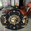 Alfombra Redonda Mágica de Tarot Mandala Sol Luna Misterioso 3D para Decoración de Sala de Estar, Dormitorio, Sala de Juegos Infantil, Alfombra para Zona de Mascotas Antideslizante