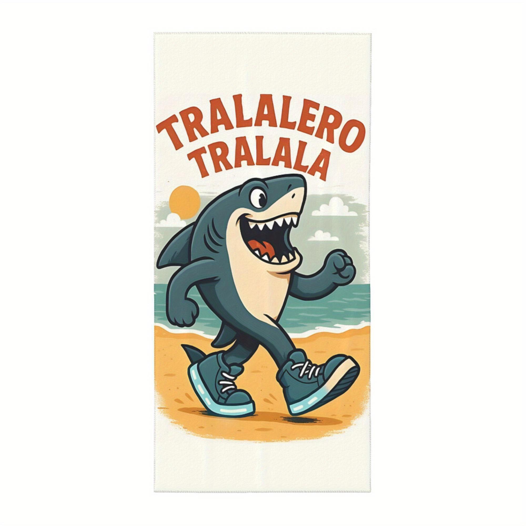 

Interesting Tralalero Tralala Printed Beach Towel, Anti Sand Super Absorbent Quick Drying Towel, Fun And Humorous Tapestry W30*H60(CM)