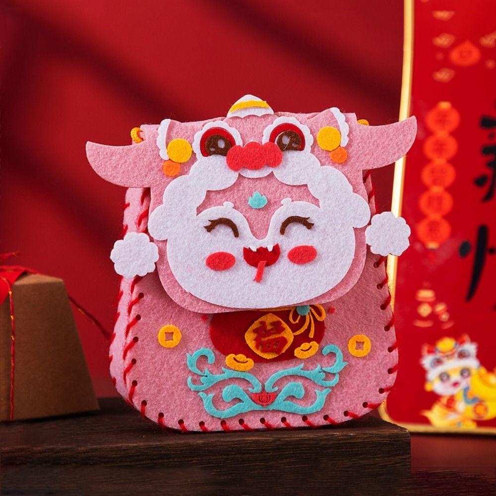 Chinese Style New Year Blessing Bag Snake Pattern Material Package Crafts  for Kids' Gift