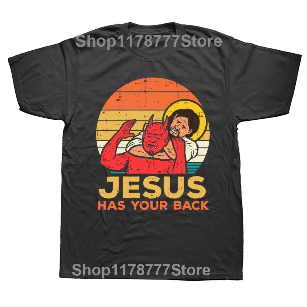 Deadlift Jesus  Weightlifting Funny Gym T Shirts Graphic  Streetwear Short Sleeve Birthday T-shirt Mens Clothing