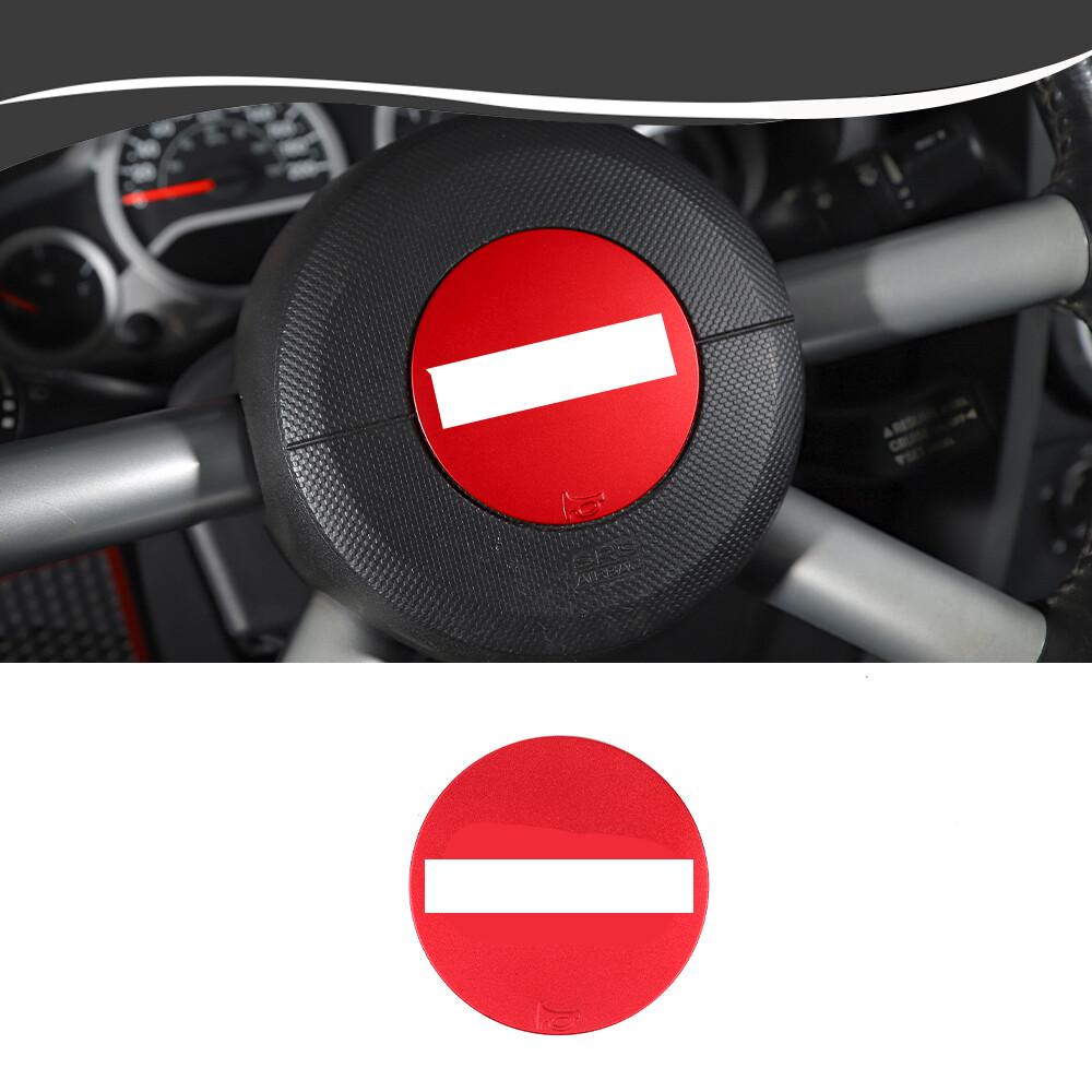 1pcs Steering Wheel Center Cover Trim Decor For Jeep Wrangler JK JKU 2007-10 Red