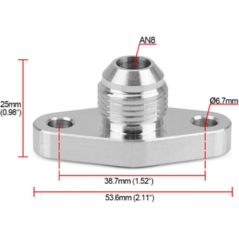 Turbo Oil Return 8AN Drain Flange 1.5in Fit for GT15 GT17 RHF4 TD04