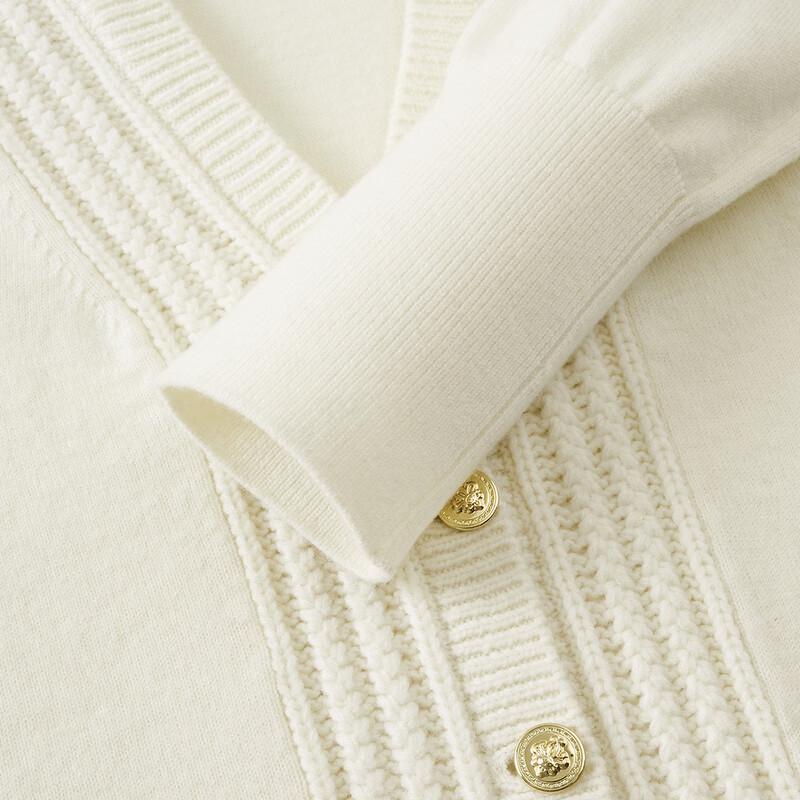 Giovanni Valentino Women's Pure Wool V-Neck Cardigan