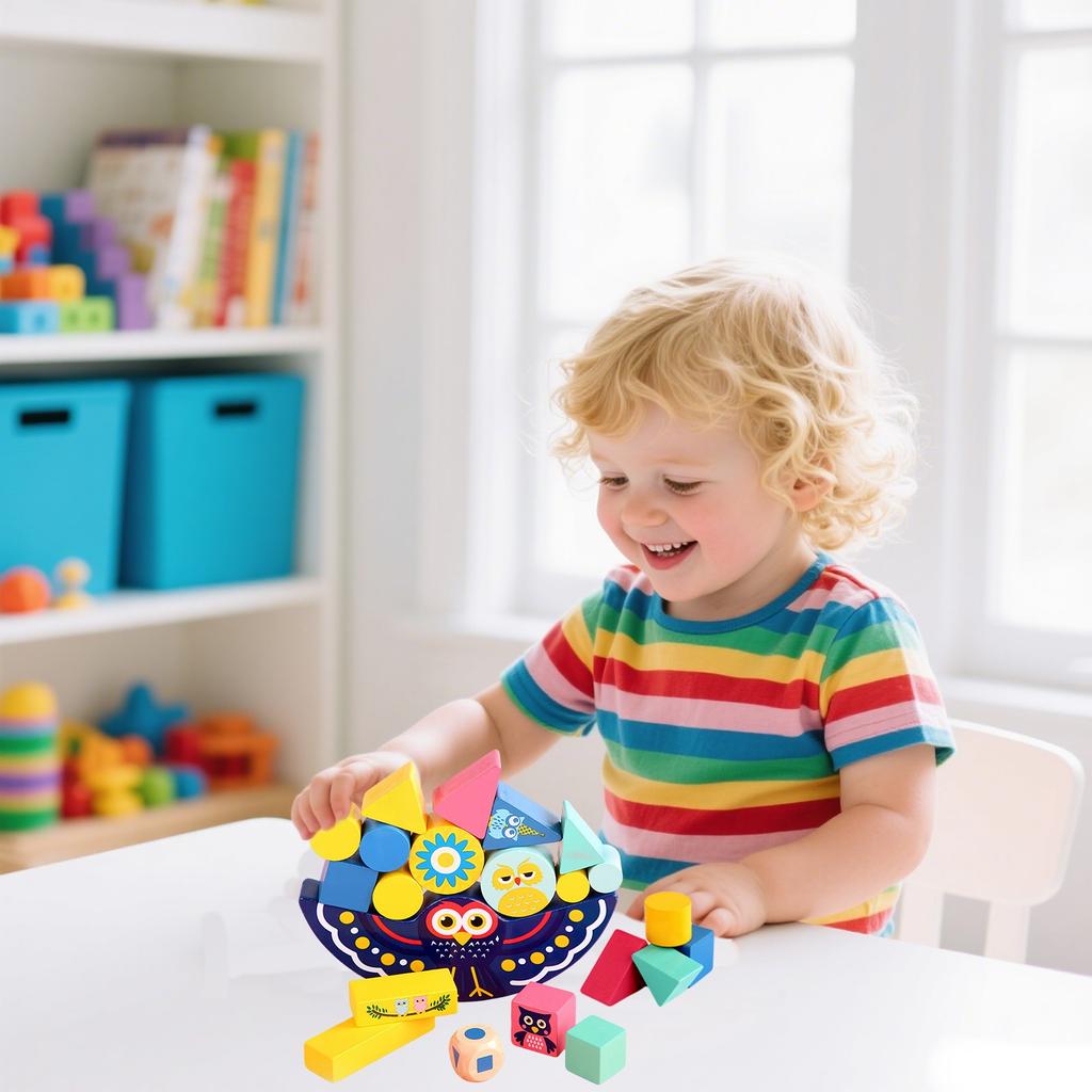 Owls Animals  In Colors Balanced  Layering High Game  Used For Early Education And Brain Development, Suitable For Children, Helps In The Cultivatio