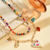 Bohemian Multilayer Handmade Beads Chain Necklaces Tassels Colorful Love Oil Drop Pendant Jewelry for Women Girl