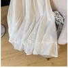 A Stylish and Retro Mid-length Embroidered Skirt with A Flexible Waist and A Double-layered Flowing Skirt