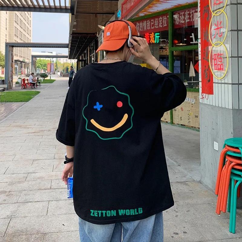 Hip Hop Oversize T Shirt Men Streetwear Harajuku Cartoon Print Tshirt Short Sleeve Cotton Loose HipHop T-Shirt Plus Size 5XL