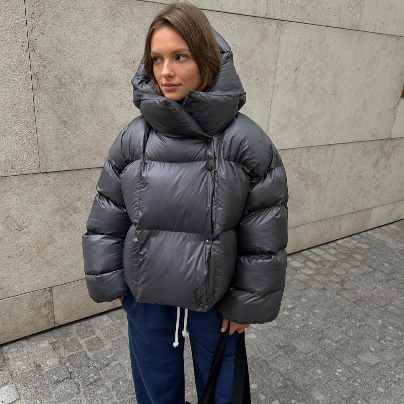 EastRogue European and N Cotton-padded Jacket Winter Women's Bread Coat Cotton-padded Jacket Fashion Style Personality Street Short Hooded Coat