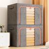 Oxford Fabric Clothing Storage Box with Steel Frame Folding Bag Clear Window Zipper for Clothes Bed Sheets Blanket with Handles