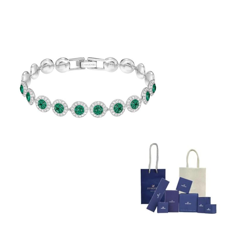 Swarovski Angelic 925 Sterling Silver, Synthetic Cubic Zirconia Rhinestone, Pearl Bracelets Womens F-Original Brand Box And Bag