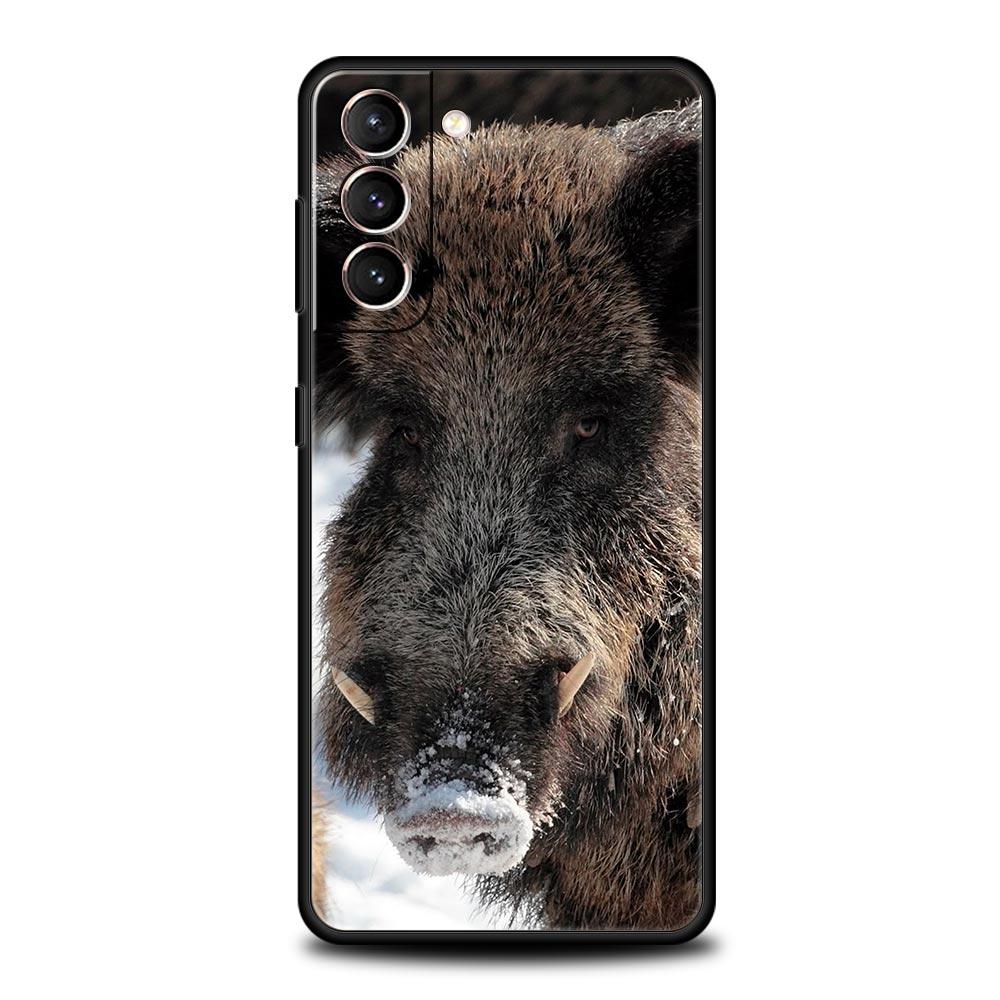 Animal Wild Boar Phone Case For Samsung Galaxy S25 Edge S24 S23 S22 S21 Ultra S20 FE 5G S10 S10E S9 Plus Soft TPU Cover