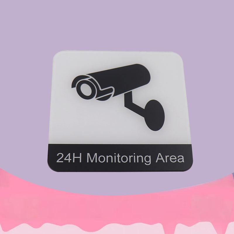 CCTV In Operation Sign Plaque Signage Signs Plate Sticker Public Place Acrylic Wall Stickers for Hotel Restaurant Public Shoppe
